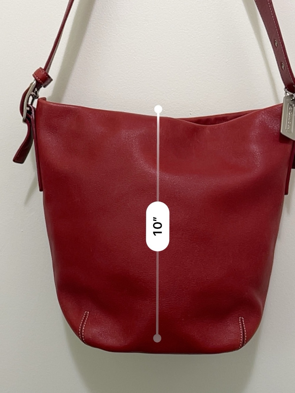 Coach Red Leather Shoulder Bag - Picture 11 of 13